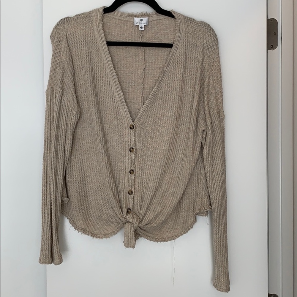 Socialite Thermal Front Button Shirt